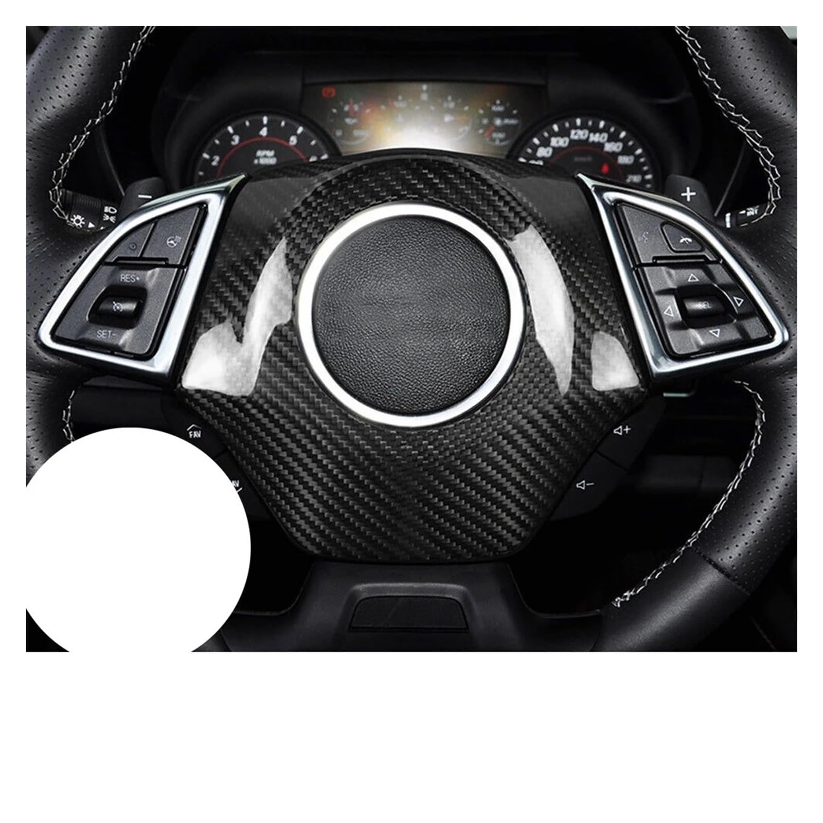 DEMULAX for Chevrolet, for Camaro, 2016–2023, echte Kohlefaser, Auto-Innenraum, Lenkradrahmen, Verkleidung, Mittelabdeckung, Aufkleber, Dekoration Auto-Lenkrad-Aufkleber(Type C Carbon) von DEMULAX