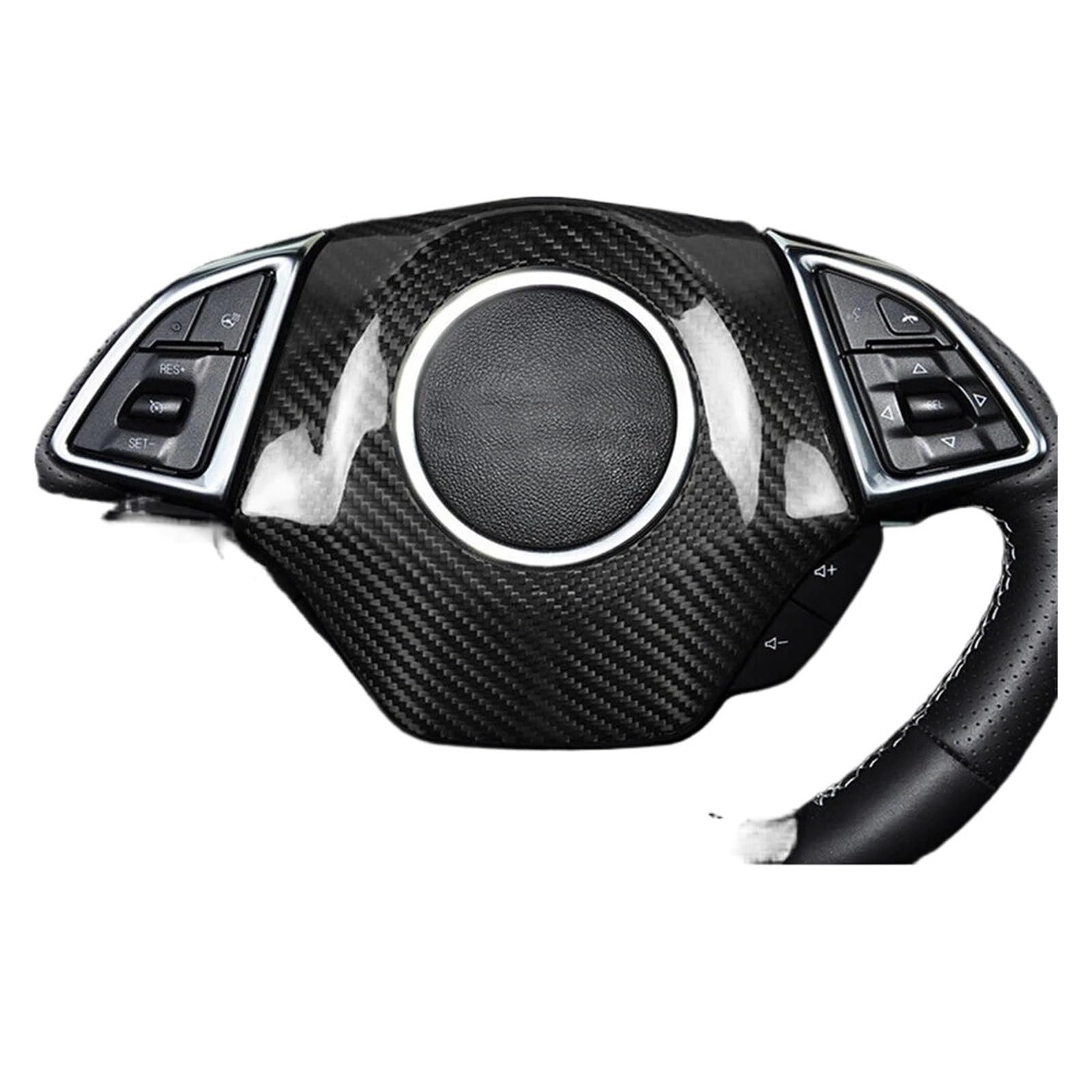 DEMULAX for Chevrolet, for Camaro, 2016–2023, echte Kohlefaser, Auto-Innenraum, Lenkradrahmen, Verkleidung, Mittelabdeckung, Aufkleber, Dekoration Auto-Lenkrad-Aufkleber(Type C Carbon) von DEMULAX