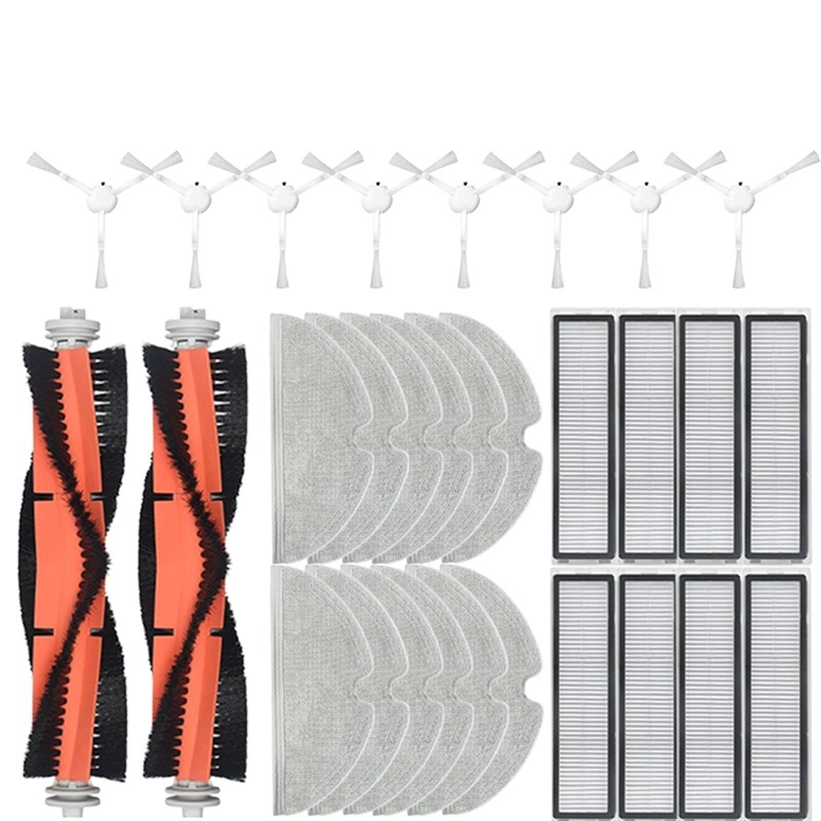 DEMULAX for Dreame, Bot D9 MAX Roboter-Staubsauger-Zubehör, for Dreame, Bot L10 Pro Hepa-Filter Hauptbürste Mopptuch Ersatz Ersatzteil Roboterstaubsauger-Zubehörset(30pcs) von DEMULAX