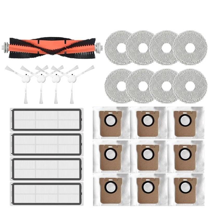 DEMULAX for Dreame, L10s Ultra/Dreame L10s Pro Roboter Staubsauger Roboter Teile Staub Tasche Wichtigsten Seite Pinsel Hepa-Filter mopp Pad Zubehör Roboterstaubsauger-Zubehörset(26PCS-01) von DEMULAX
