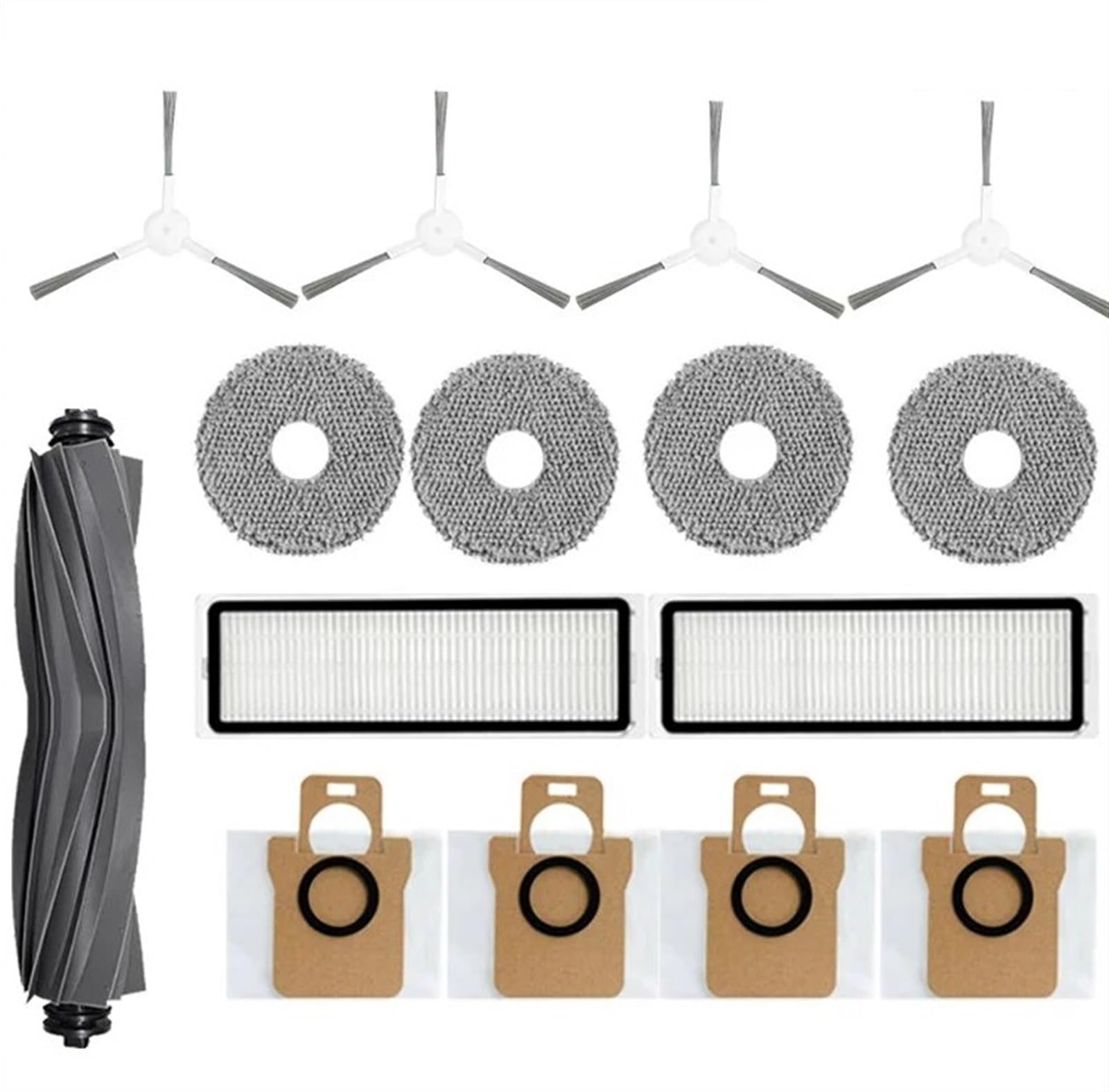 DEMULAX for Dreame, L10s Ultra / S10 Pro Zubehör, for Xiaomi, Mijia Omni 1S B101CN Roboter X10+ Roboter Staubsauger Hauptseitenbürste Filter Mopp Teile Roboterstaubsauger-Zubehörset(15pcs-01) von DEMULAX