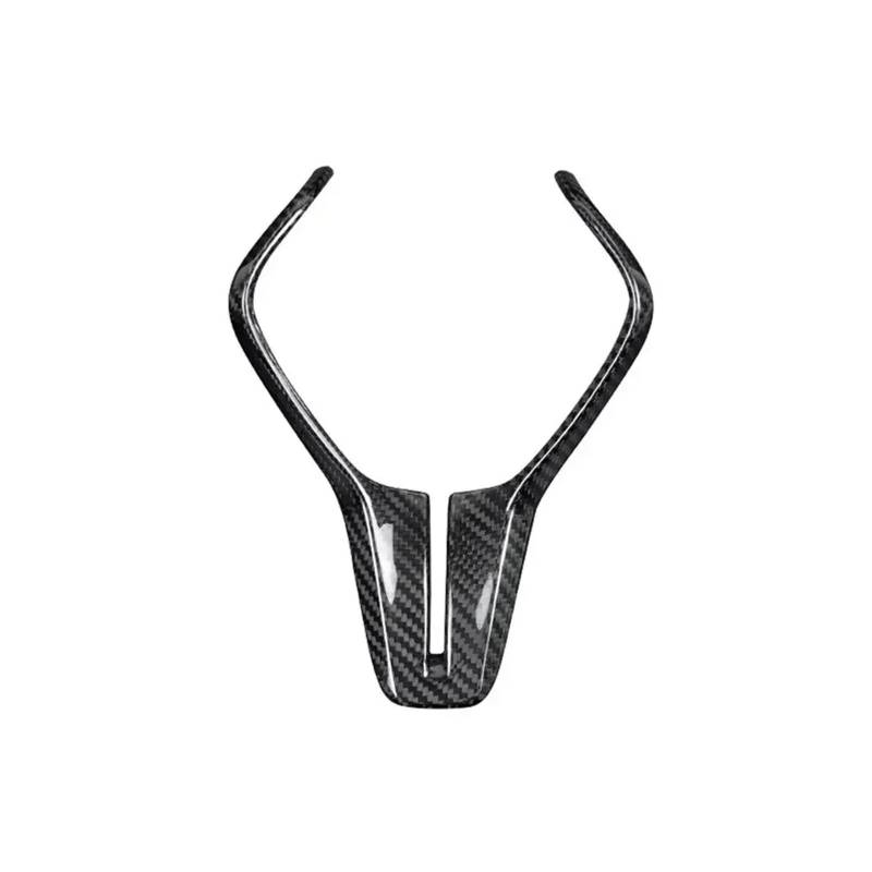 DEMULAX for Infiniti, for Q50 Q50L Q60 2018-2022, Real Carbon Fiber Car Interior Lenkradrahmenverkleidung Mittelabdeckung Panel Aufkleber Dekor Auto-Lenkrad-Aufkleber(Carbon Black) von DEMULAX