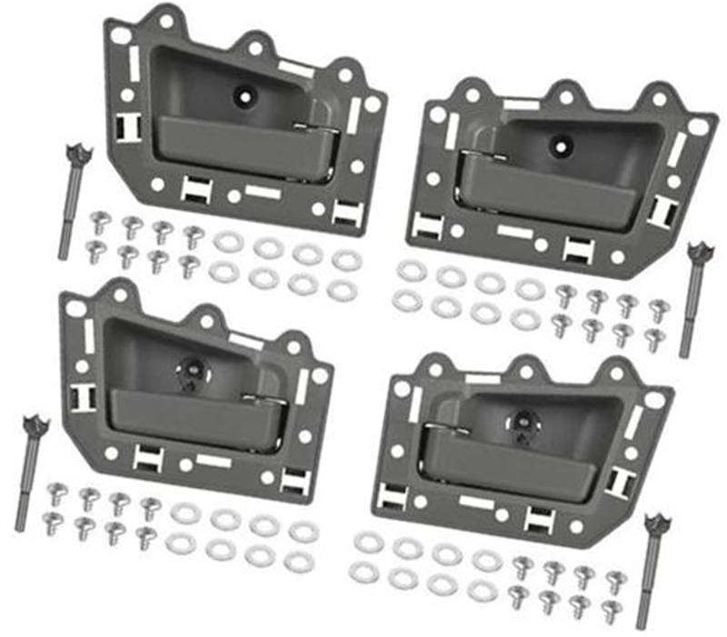 DEMULAX for Jeep, for Grand, for Cherokee, 2005 2006 2007 2008 2009 2010 1JV461J3AA 1JV471J3AA 5HR421J3AK 5HR411J3AK Auto-Innentürgriff Auto-Innentürgriff(Black 4pcs Gray Front Rear) von DEMULAX