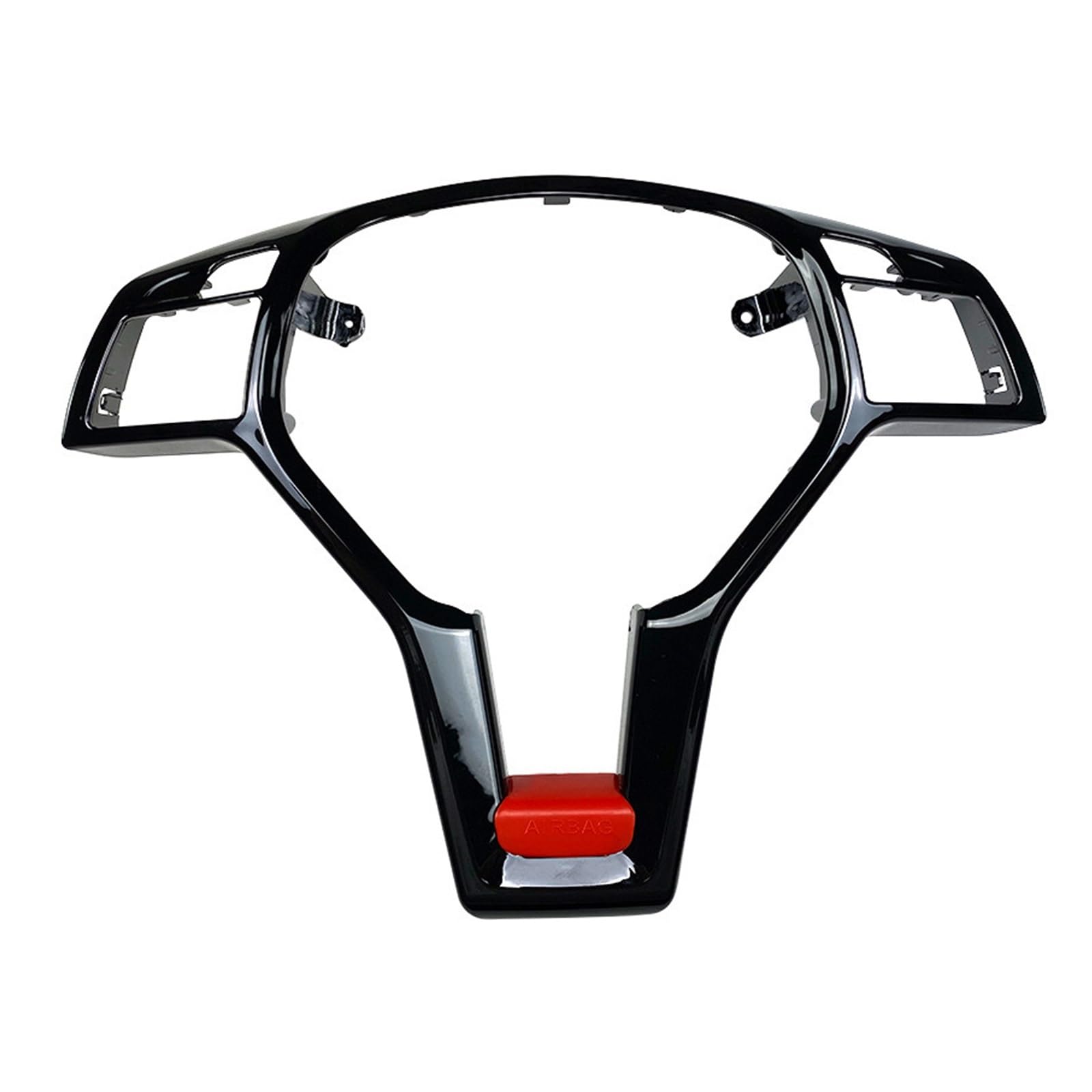 DEMULAX for Mercedes, for Benz, for CE CLA KLASSE W204 W212 W117 C172 C218 C63 E63 2012-2014, AMG-Stil Auto-Lenkradrahmen-Zierabdeckung ABS Auto-Lenkrad-Aufkleber(Black Red) von DEMULAX