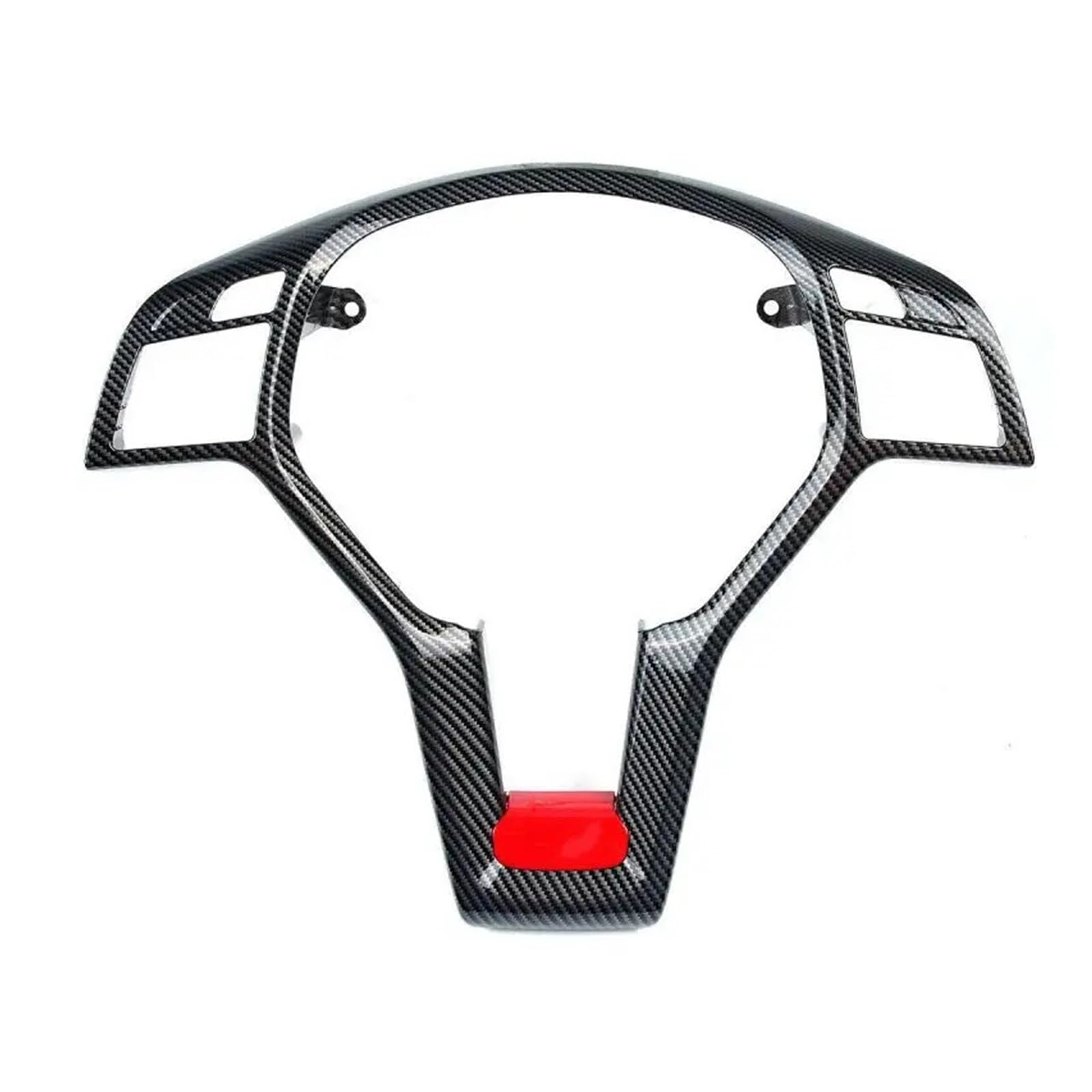 DEMULAX for Mercedes, for Benz, for CE CLA KLASSE W204 W212 W117 C172 C218 C63 E63 2012–2014, AMG-Stil Auto-Lenkradrahmen-Zierabdeckung ABS Auto-Lenkrad-Aufkleber(Carbon Red) von DEMULAX