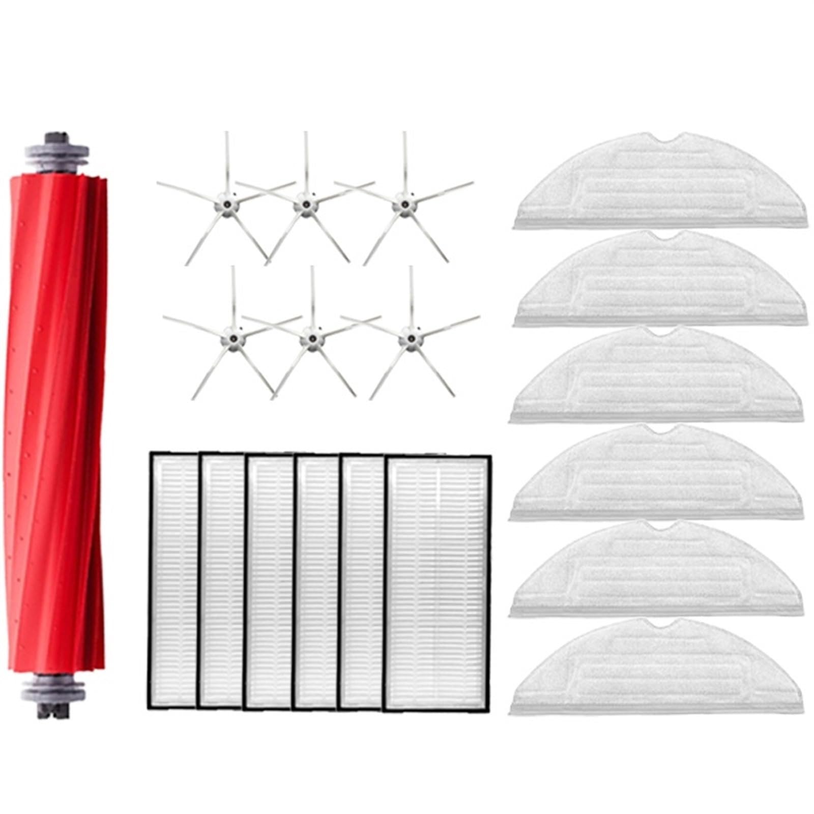 DEMULAX for Roborock, S7 Maxv Ultra S7 Pro Ultra Roboter-staubsauger Hauptseitenbürste Mopp Hepa-Filter Staubbeutel Reinigung Rollbürste Zubehör Roboterstaubsauger-Zubehörset(19pcs-01) von DEMULAX