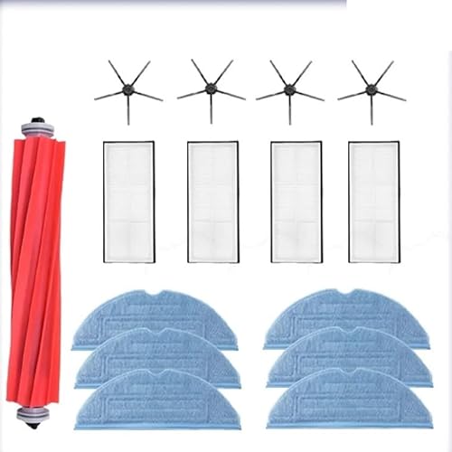 DEMULAX for Roborock, S7 S70 S75 S7Max s7MaxV T7S Plus Hauptbürste Hepa-Filter Mops Ersatzteile Robotic Staubsauger Zubehör Roboterstaubsauger-Zubehörset(15pcs-01) von DEMULAX