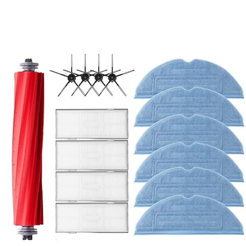 DEMULAX for Roborock, S7 S70 S7Max T7S T7S Plus Roboter Staubsauger Zubehör Wichtigsten Pinsel Abdeckung Hepa-Filter Mopp Pad Ersatzteile Roboterstaubsauger-Zubehörset(15PCS-01) von DEMULAX