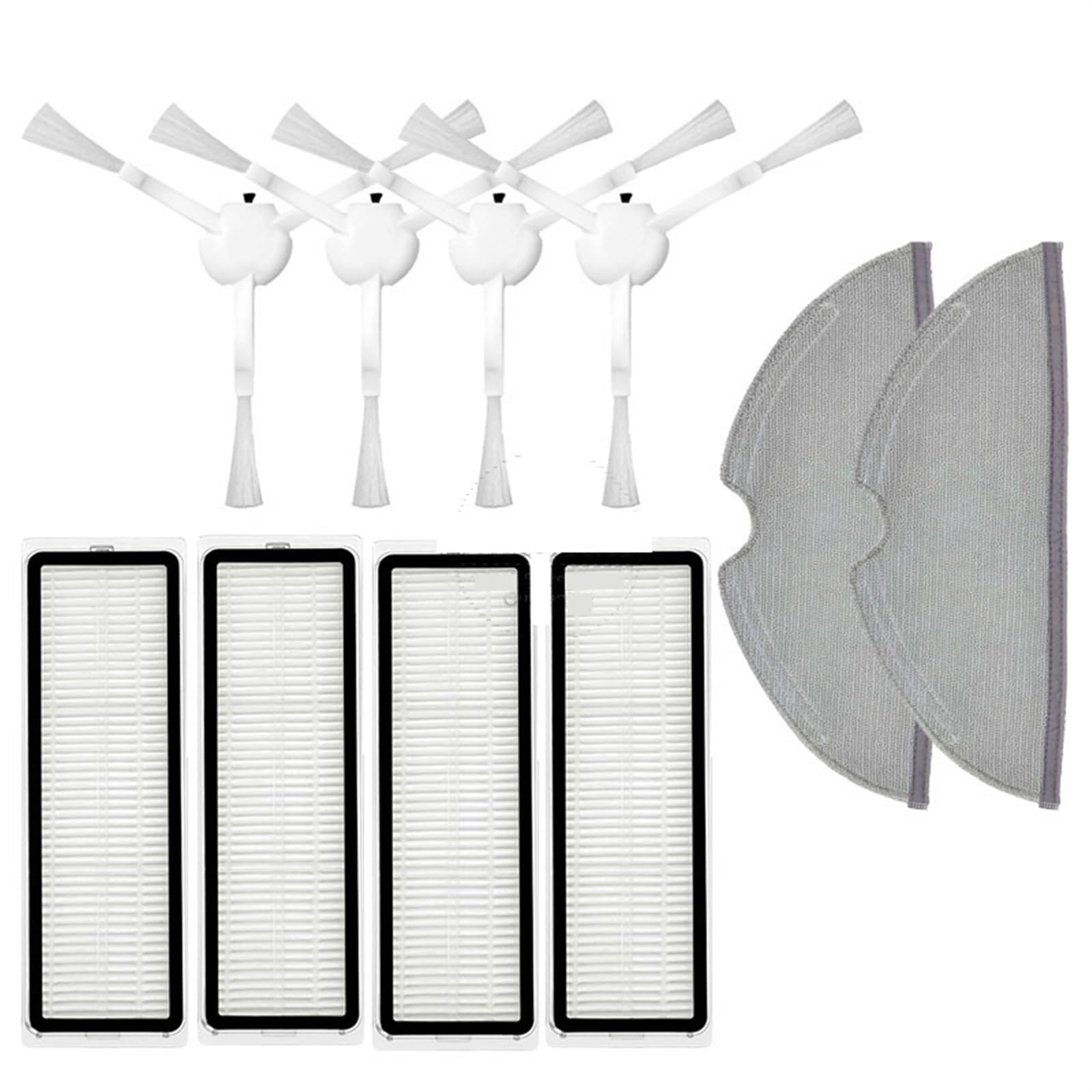 DEMULAX for Xiaomi, MI Roboter Vakuum Mopp 2 Pro Plus STYTJ02ZHM Zubehör Staubsauger Ersatzteile Ersatz Pinsel Filter Mopp Tuch Roboterstaubsauger-Zubehörset(BS) von DEMULAX