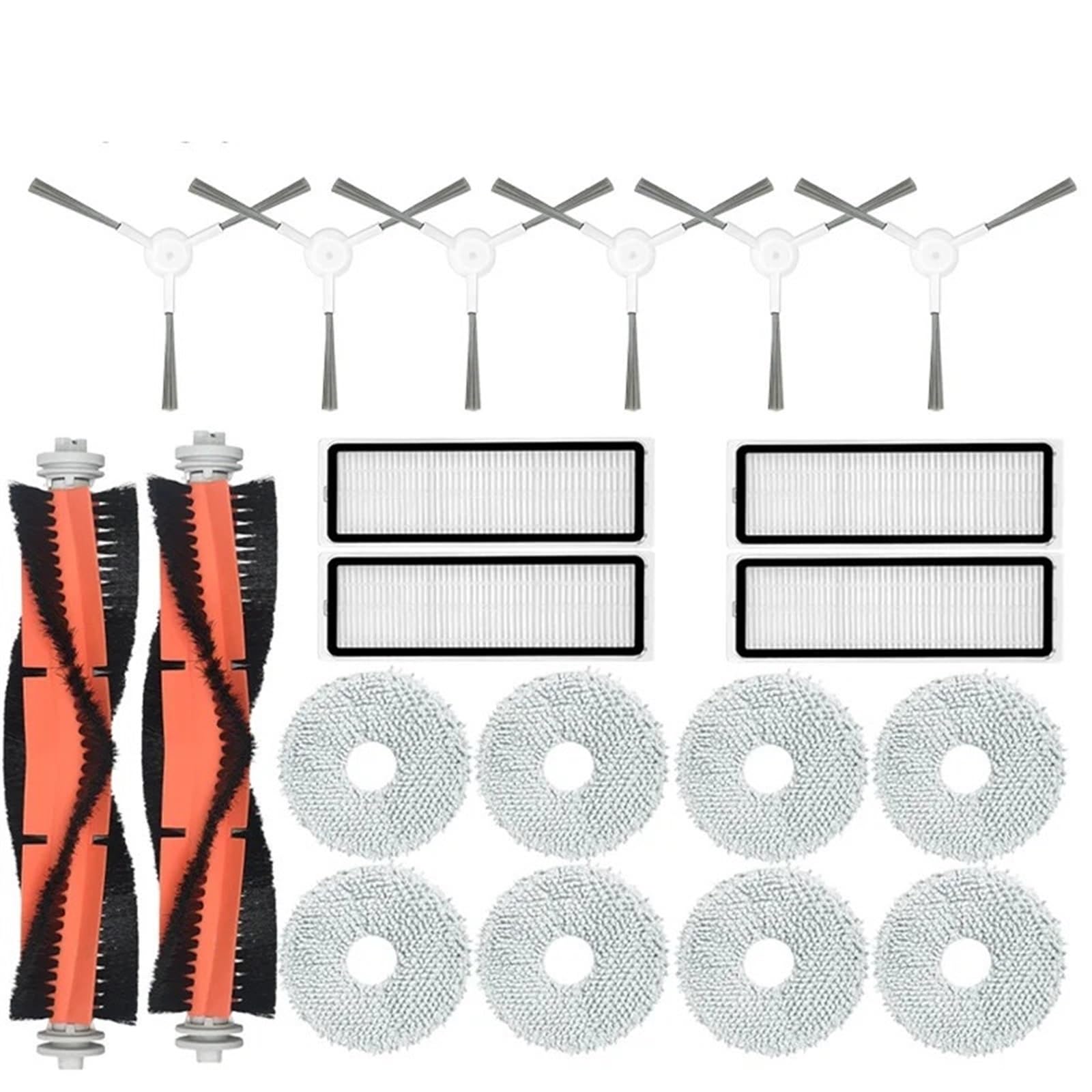 DEMULAX for Xiaomi, Roboter-Staubsauger S10+ / S10 Plus Zubehör, Hauptseitenbürste, Hepa-Filter, Mopp, Lappen, Tuch, Ersatzteile Roboterstaubsauger-Zubehörset(20pcs) von DEMULAX