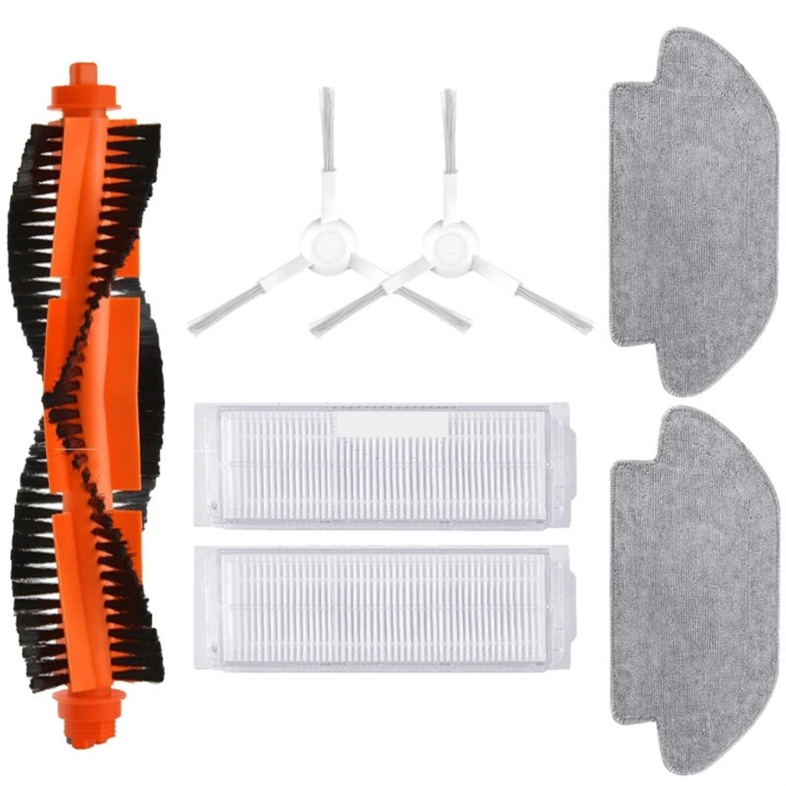DEMULAX for Xiaomi, Roboter Vakuum S10 Zubehör Staubsauger Ersatzteile Ersatz Wichtigsten Pinsel Hepa-Filter Mopp Tuch Roboterstaubsauger-Zubehörset(QHS) von DEMULAX