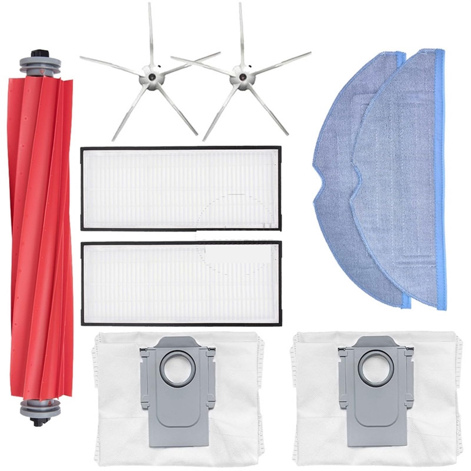 DEMULAX for Xiaomi, for Roborock, S7 / S7 Maxv Ultra, Zubehör, Ersatzteile, Staubsauger-Ersatzset, Rollenbürste, HEPA-Filter, Mopptuch Roboterstaubsauger-Zubehörset(MH) von DEMULAX
