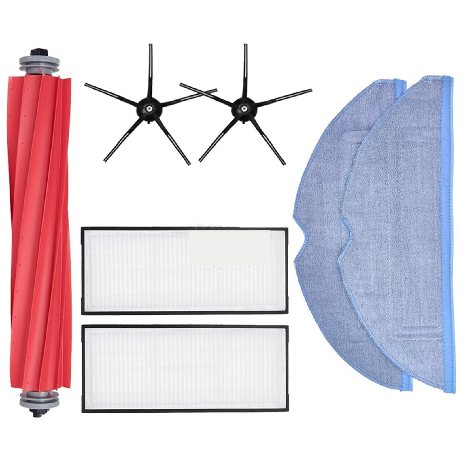 DEMULAX for Xiaomi, for Roborock, S7 / S7 Maxv Ultra, Zubehör, Ersatzteile, Staubsauger-Ersatzset, Rollenbürste, HEPA-Filter, Mopptuch Roboterstaubsauger-Zubehörset(QLv) von DEMULAX