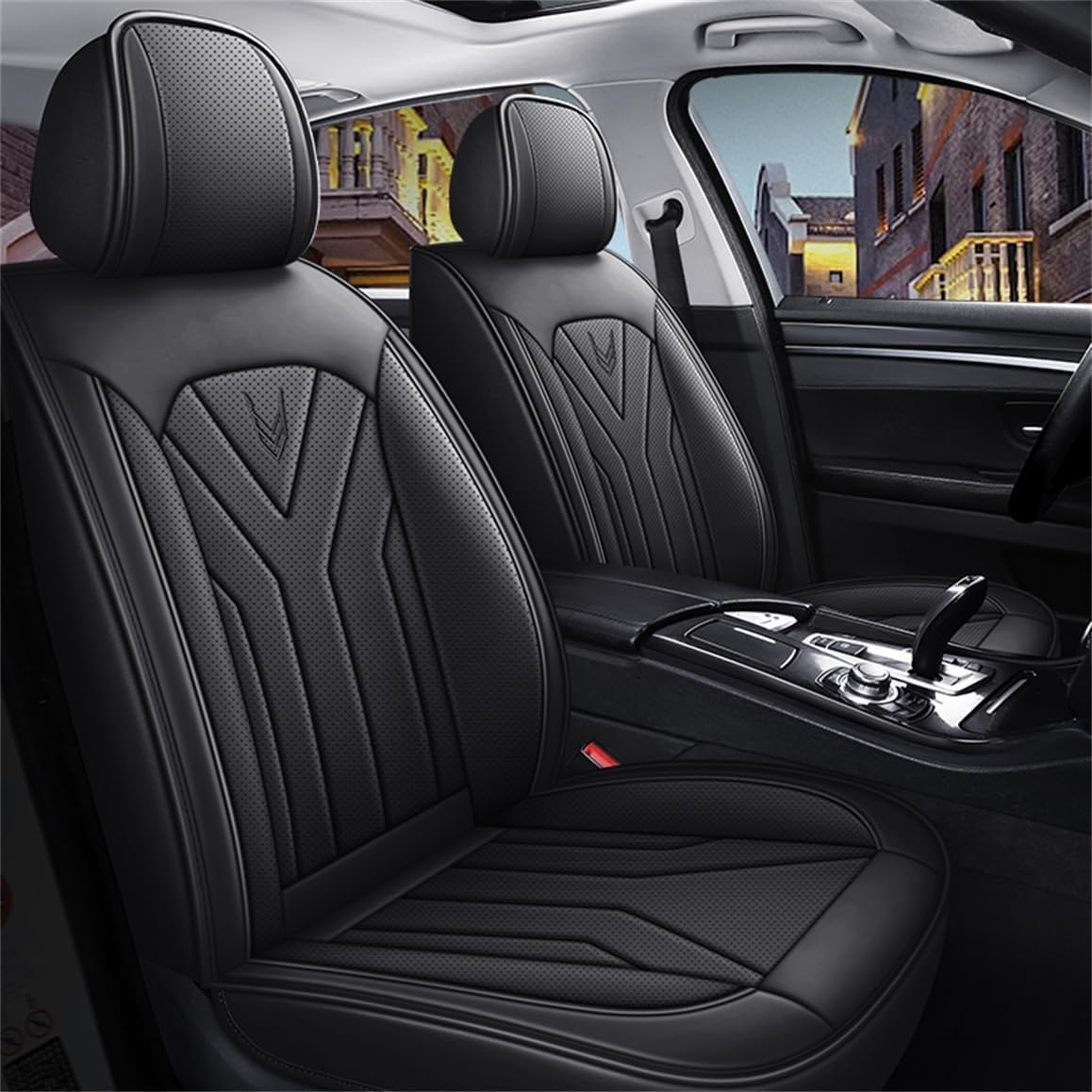 DENGFU Sitzbezüge Auto Autositzbezüge Universal Set für BMW M4 G83 M5 E39 M5 E60 M5 F10 M5 F90 M8 Gran Coupe F93 Auto Zubehör, Schwarz DENGFU Sitzbezüge Auto Autositzbezüge Universal Set für BMW M4 G83 M5 E39 M5 E60 M5 F10 M5 F90 M8 Gran Coupe F93 Auto Zubehör, Schwarz von DENGFU