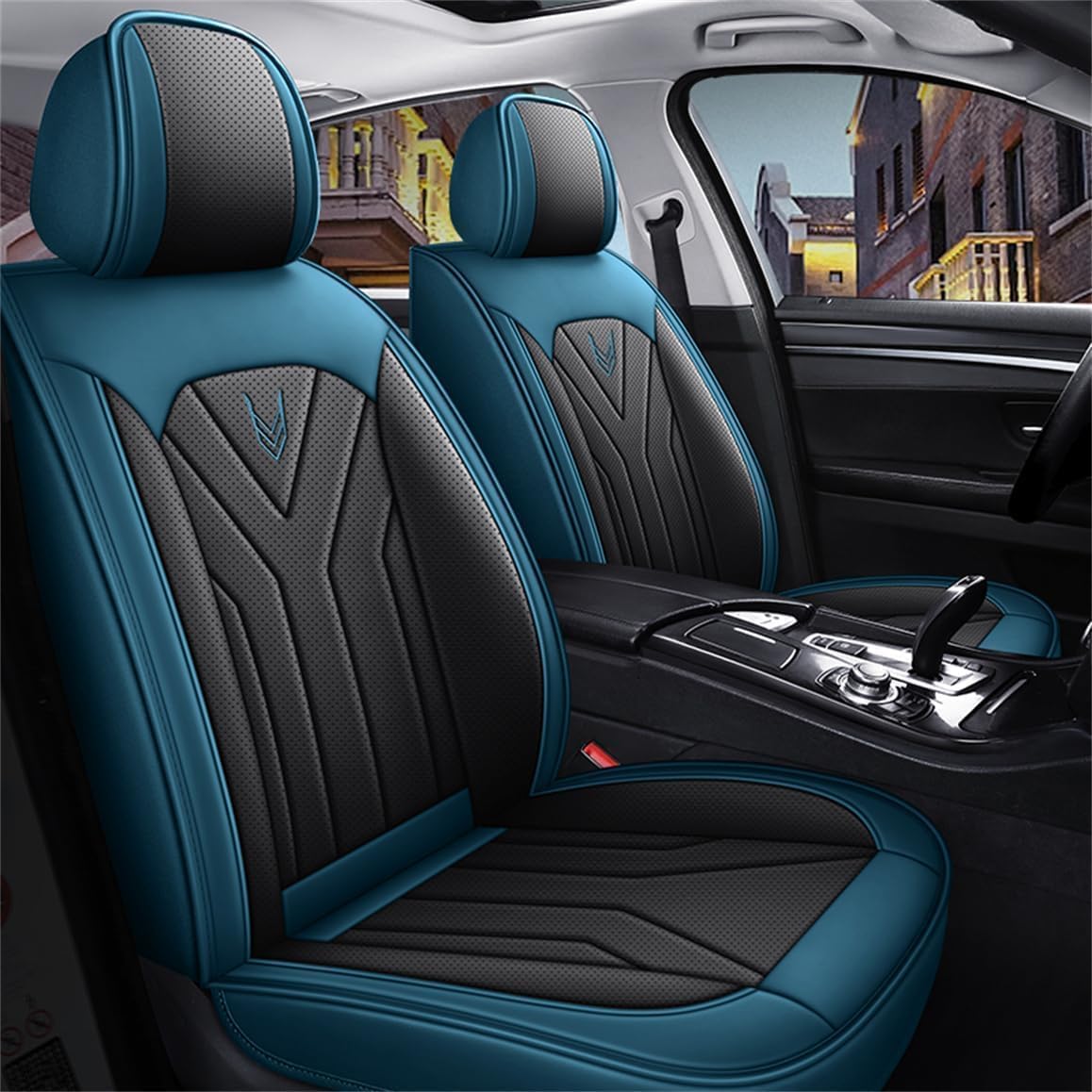 DENGFU Sitzbezüge Auto Autositzbezüge Universal Set für Mazda CX-3 CX-5 CX-8 CX-7 CX-30 CX-9 RX-7 RX-8 MX-5 Auto Zubehör, Blau Schwarz DENGFU Sitzbezüge Auto Autositzbezüge Universal Set für Mazda CX-3 CX-5 CX-8 CX-7 CX-30 CX-9 RX-7 RX-8 MX-5 Auto Zubehör, Blau Schwarz von DENGFU
