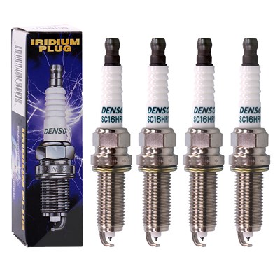 Denso 4x Zündkerze Iridium SC16HR11 [Hersteller-Nr. SC16HR11] für Aston Martin, Daihatsu, Subaru, Toyota von DENSO
