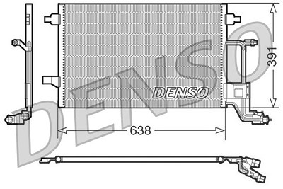 Denso Kondensator, Klimaanlage [Hersteller-Nr. DCN02014] für Audi von DENSO