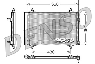 Denso Kondensator, Klimaanlage [Hersteller-Nr. DCN07008] für Citroën, Ds, Peugeot von DENSO