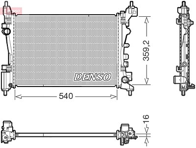 Denso Kühler, Motorkühlung [Hersteller-Nr. DRM20130] für Opel, Vauxhall von DENSO