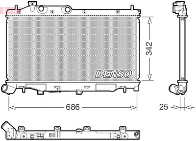 Denso Kühler, Motorkühlung [Hersteller-Nr. DRM36027] für Subaru von DENSO