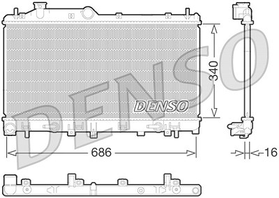 Denso Kühler, Motorkühlung [Hersteller-Nr. DRM36015] für Subaru von DENSO