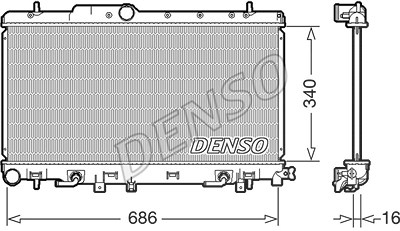 Denso Kühler, Motorkühlung [Hersteller-Nr. DRM36018] für Subaru von DENSO