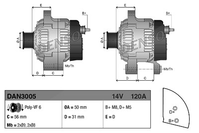Denso Generator [Hersteller-Nr. DAN3005] für Mercedes-Benz von DENSO