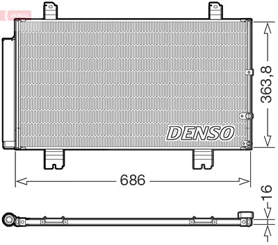 Denso Kondensator, Klimaanlage [Hersteller-Nr. DCN51016] für Lexus von DENSO