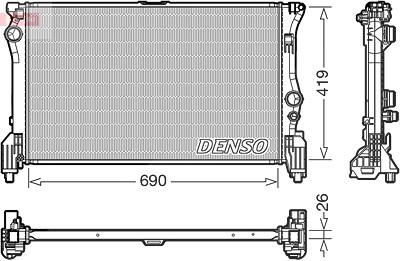 Denso Kühler, Motorkühlung [Hersteller-Nr. DRM17112] für Mercedes-Benz von DENSO
