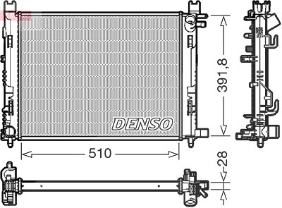 Denso Kühler, Motorkühlung [Hersteller-Nr. DRM23109] für Dacia, Renault von DENSO