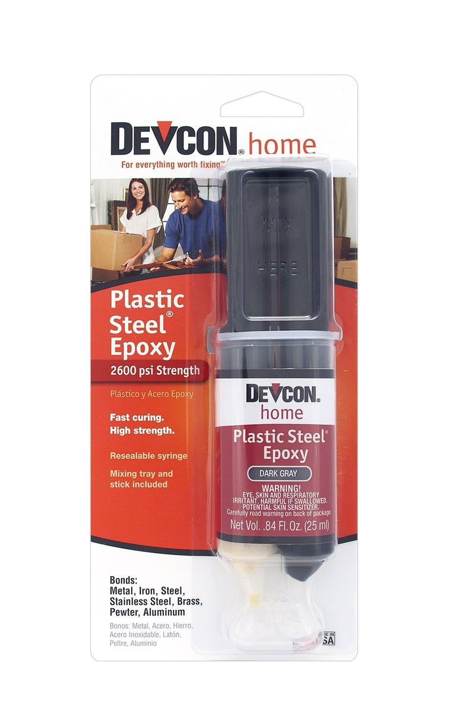 Devcon (62345-6PK) Epoxid-Stahl, 25 ml, Grau, 6 Stück von DEVCON
