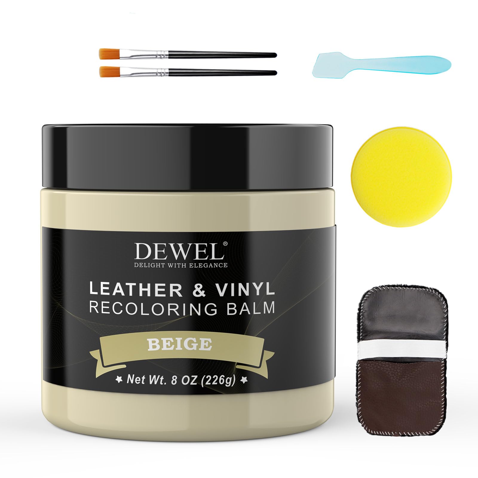 DEWEL Leder Reparatur Set Beige 200g Auto Lederpflege Leder Farbbalsam Kunstleder Reparaturset für Leder Restaurierung Risse Löcher von Sofas Autos Jacken Schuhen DEWEL Leder Reparatur Set Beige 200g Auto Lederpflege Leder Farbbalsam Kunstleder Reparaturset für Leder Restaurierung Risse Löcher von Sofas Autos Jacken Schuhen von DEWEL