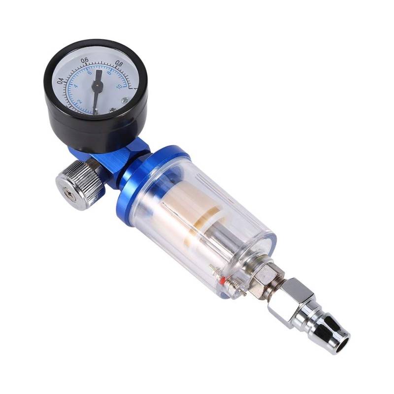 DEWIN Druckluftpistole, Pneumatische Spritzpistole Druckluftregler Manometer + Inline Öl Wasserfilter Abscheider von DEWIN