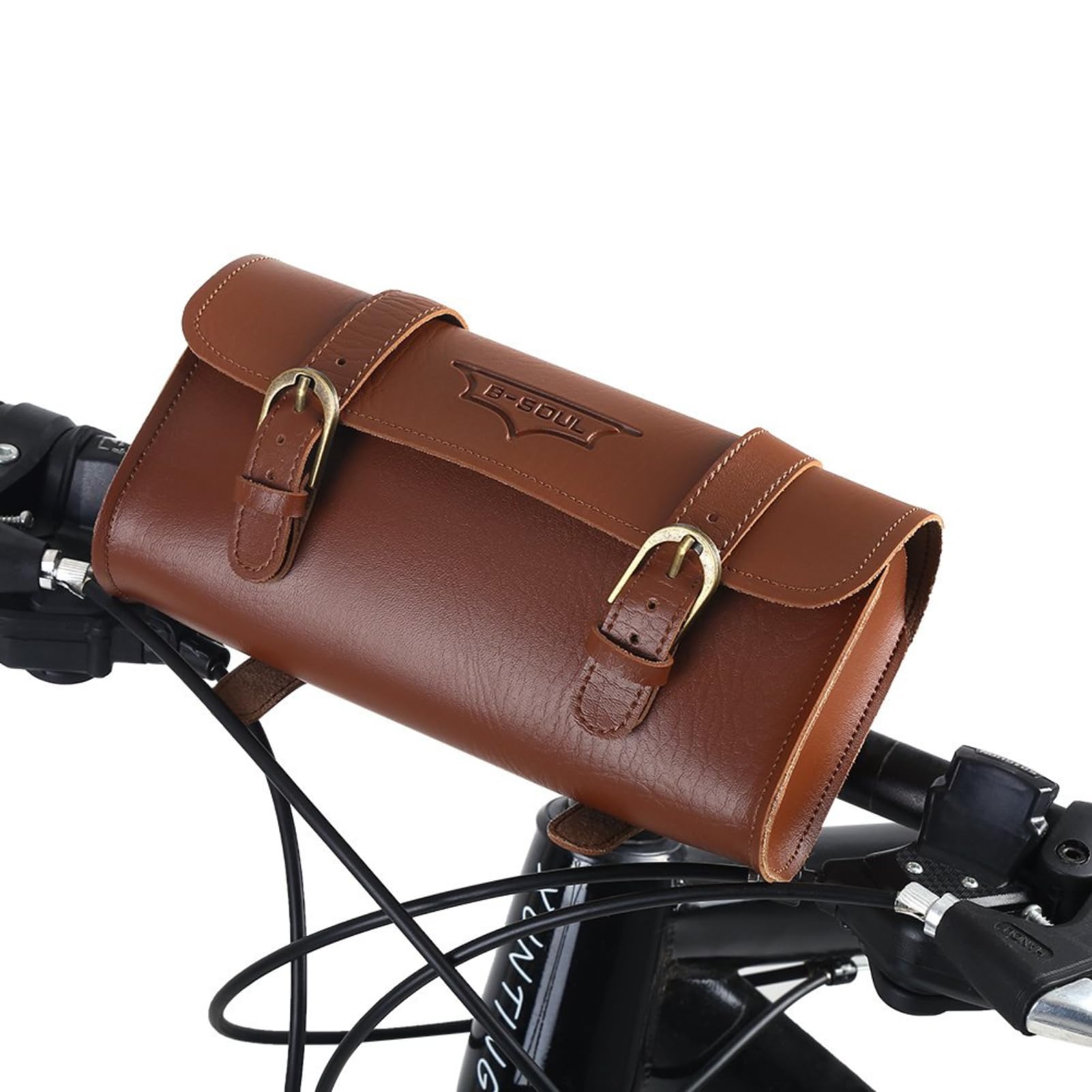 DEWIN Fahrrad Frontrahmen Tasche, Retro Style Kunstleder Fahrrad Aufbewahrungstasche Fahrrad Tasche Radfahren Zubehör von DEWIN