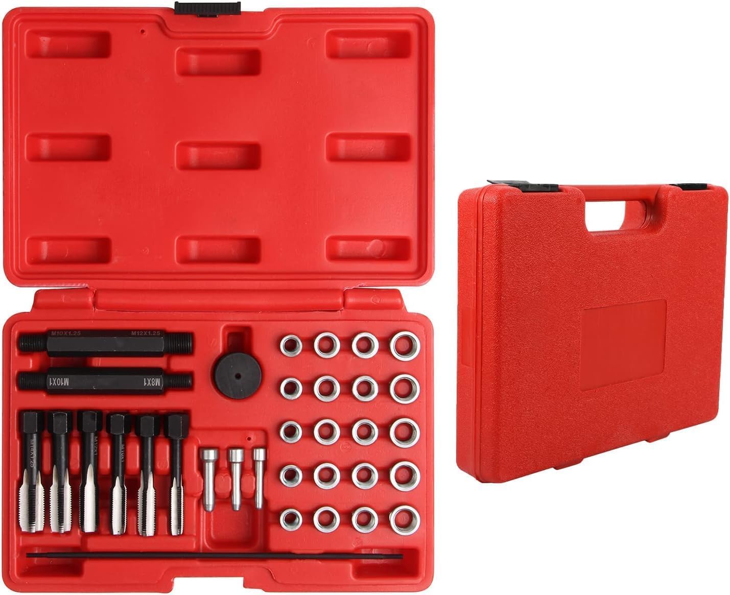 DEWIN Gewinde Reparatur Kit,A3 Stahl 33pcs Gewindeschneider Zylinder Kopfmetrik Restorer Kit Tippen Sie auf Treiberanleitung Pin für beschädigte Zylinderkopf Glow Steckerwinde M8 M10 M12 DEWIN Gewinde Reparatur Kit,A3 Stahl 33pcs Gewindeschneider Zylinder Kopfmetrik Restorer Kit Tippen Sie auf Treiberanleitung Pin für beschädigte Zylinderkopf Glow Steckerwinde M8 M10 M12 von DEWIN