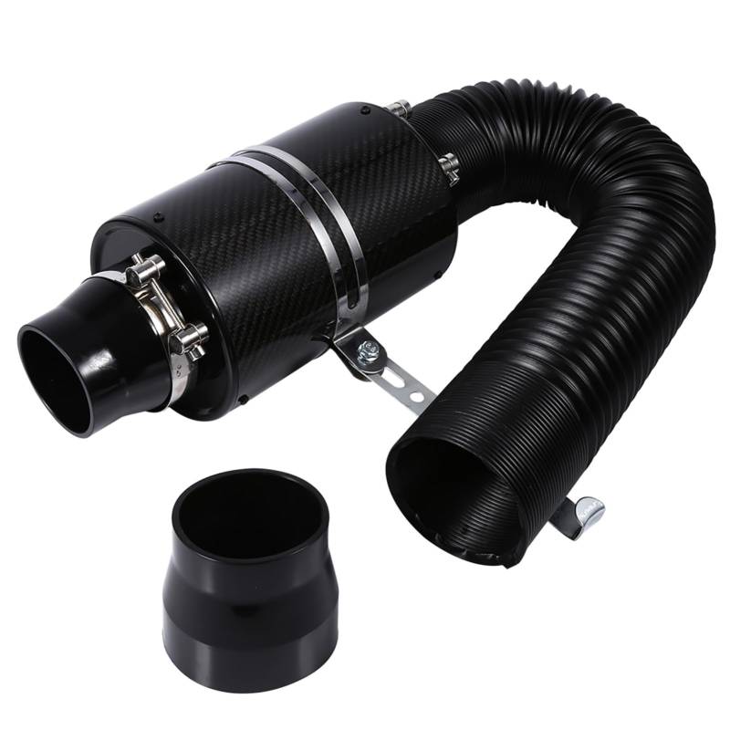 DEWIN Luftfilter, Ansaugluftfilter Universal Car 3 Zoll Kohlefaser Kaltluftfilter Kit mit Beiliegendem Ansaug Induktionsrohr von DEWIN