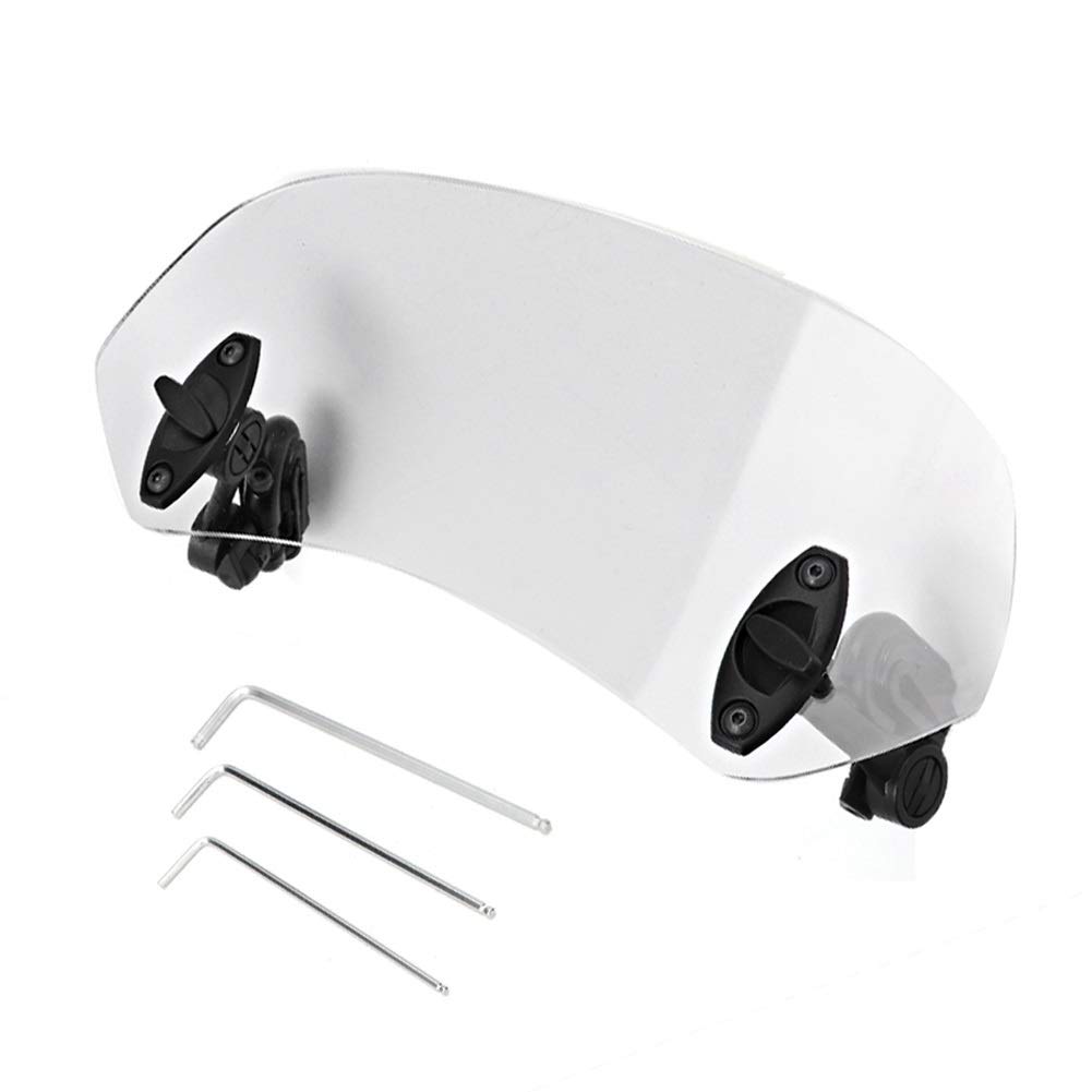 DEWIN Windabweiser Motorrad, Universal Windschutzscheibe Motorrad Windschild Spoiler Universal Motorrad Einstellbare Klipp auf Windschutzscheibe Windabweiser Windschutzscheibe Zubehör DEWIN Windabweiser Motorrad, Universal Windschutzscheibe Motorrad Windschild Spoiler Universal Motorrad Einstellbare Klipp auf Windschutzscheibe Windabweiser Windschutzscheibe Zubehör von DEWIN