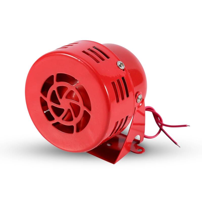 DEWIN Rote Luft Sirenen, 12V Elektroauto LKW Motorradgetriebene Luftangriffe Sirenenhorn Alarm Laut 50er Jahre Rot von DEWIN