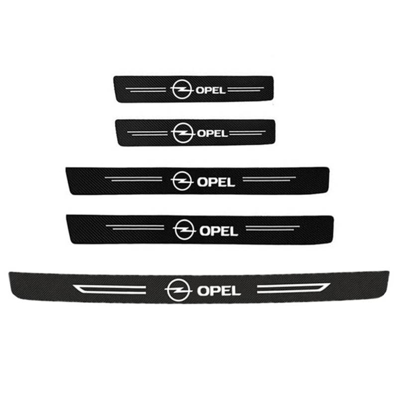 5 Pcs Autotürschwellenschutz für Opel Zafira Life Van 2019, Komplettset mit passgenauer Lackschutzfolie Kratzschutz für Kofferraum/Stoßstange Auto Türeinstiegsschutz,A von DFANBO
