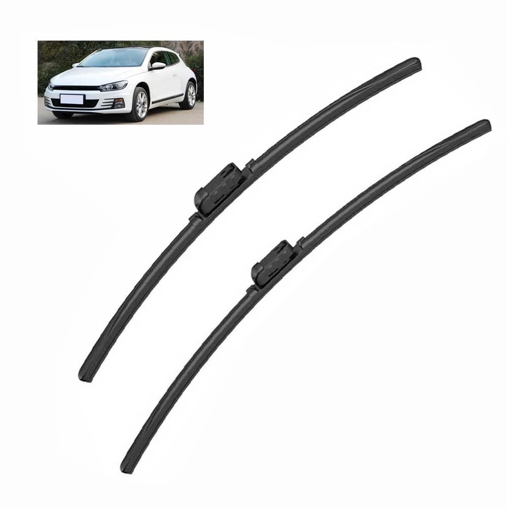 Scheibenwischer für Volkswagen VW Scirocco III 2008-2017, Scheibenwischer Vorne,wischerblätter Set für Frontscheibe, Langlebiges Gummi für Alle Jahreszeiten,2 Stück von DFANBO