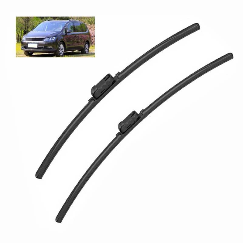Scheibenwischer für Volkswagen VW Sharan II 2011-2022, Scheibenwischer Vorne,wischerblätter Set für Frontscheibe, Langlebiges Gummi für Alle Jahreszeiten,2 Stück von DFANBO