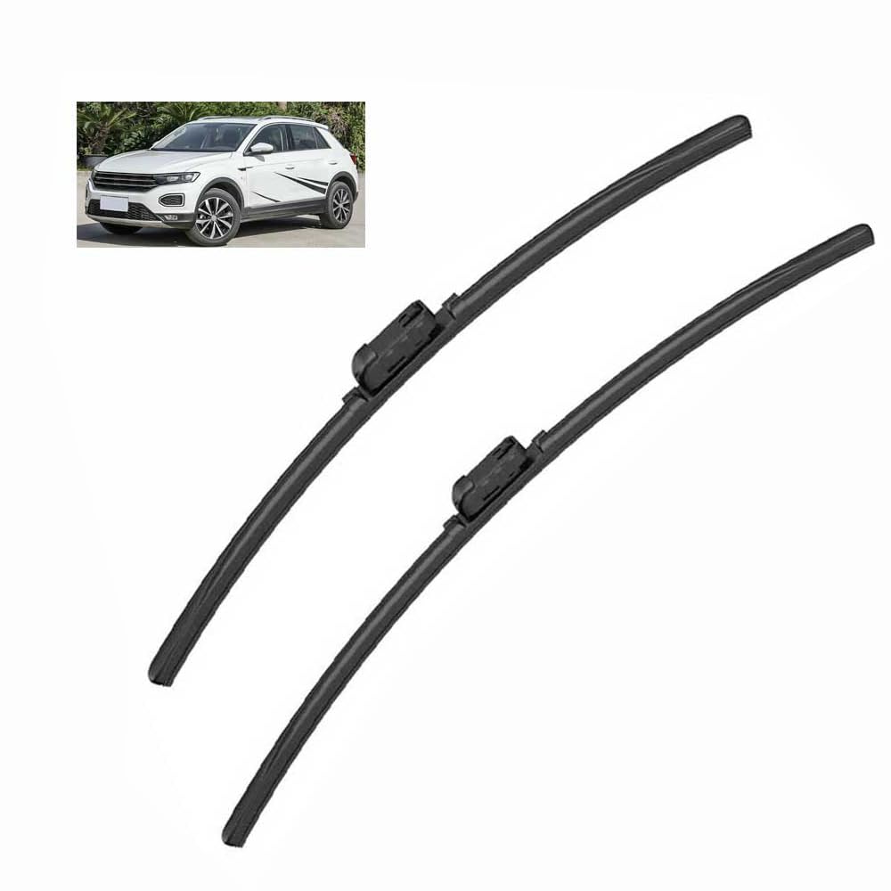 Scheibenwischer für Volkswagen VW T-Roc A11 2017-2024, Scheibenwischer Vorne,wischerblätter Set für Frontscheibe, Langlebiges Gummi für Alle Jahreszeiten,2 Stück von DFANBO