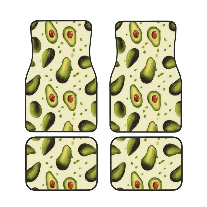 Universal Auto Fußmatten Set von 4 Avocado - Anti-Rutsch Wasserdicht Neopren Automatte (vorne + hinten) Auto Fußmatten für Auto SUV LKW Van von DFEPFKGOKL