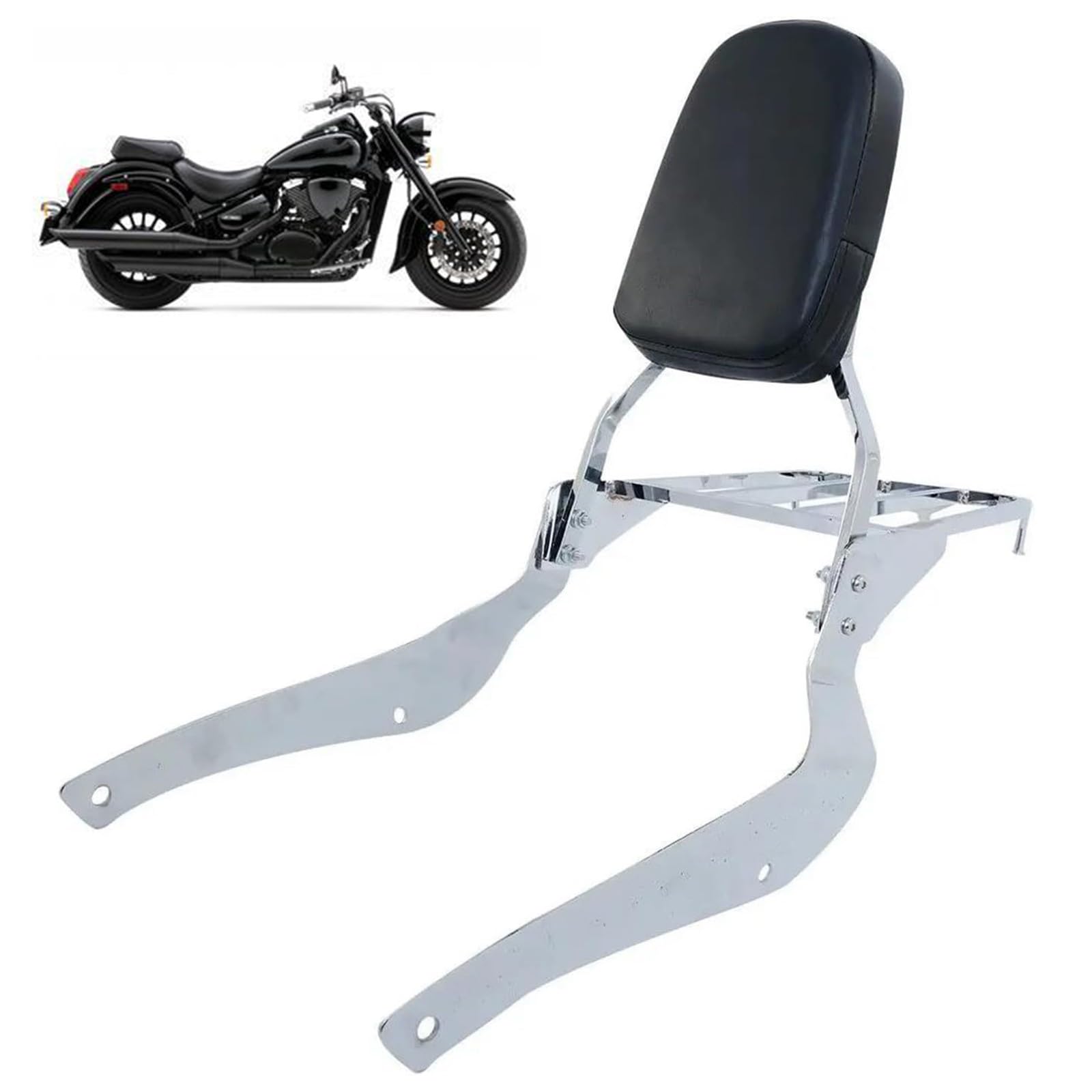 DFFMQSJ Gepäckträger Motorrad Sissy Bar Rückenlehne Gepäckträger Set, Motorrad-Hinterradgepäckträger Für Suzuki C50 2005-2011, Intruder, Volusia VL 800 2001-2011, Stahl, Silber DFFMQSJ Gepäckträger Motorrad Sissy Bar Rückenlehne Gepäckträger Set, Motorrad-Hinterradgepäckträger Für Suzuki C50 2005-2011, Intruder, Volusia VL 800 2001-2011, Stahl, Silber von DFFMQSJ