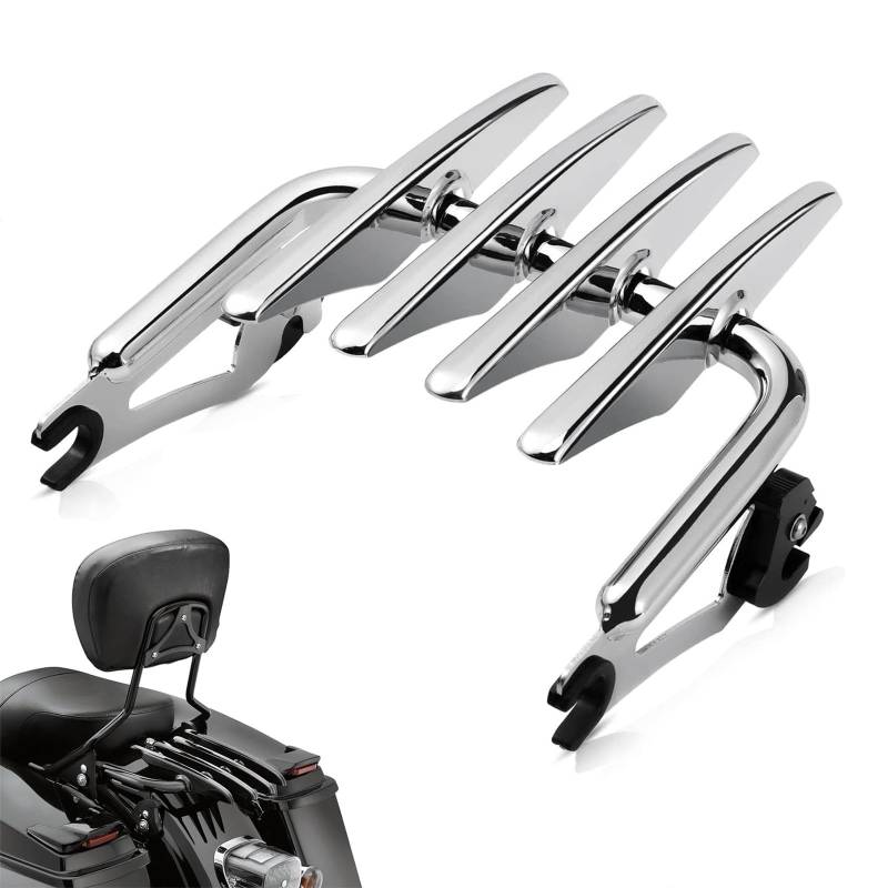 DFFMQSJ Motorrad-Heckgepäckträger Kompatibel mit Harley Touring Street Glide Road King Electra Glide 2009-2024 Chrom-Top-Box-Halterung Stützhalterung Motorradzubehör von DFFMQSJ