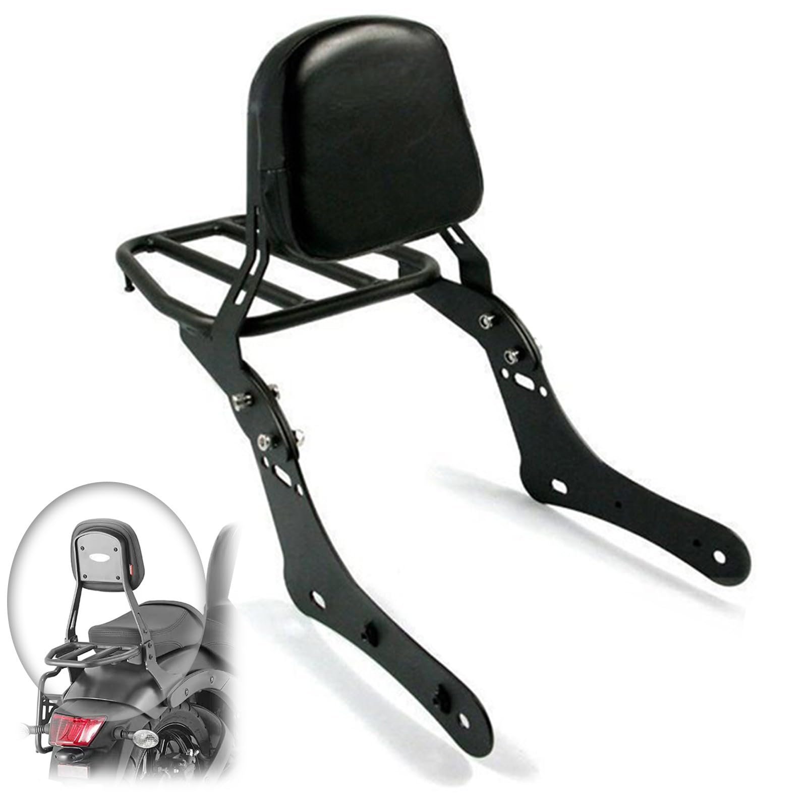DFFMQSJ Motorrad-Rückenlehne Sissy Bar mit Gepäckträger hinten für Kawasaki Vulcan S 650 VN650 Top-Box-Halterung Stützhalterung Metall Erweiterte Sitzablage Frachtträger Hintere Beifahrerrückenlehne DFFMQSJ Motorrad-Rückenlehne Sissy Bar mit Gepäckträger hinten für Kawasaki Vulcan S 650 VN650 Top-Box-Halterung Stützhalterung Metall Erweiterte Sitzablage Frachtträger Hintere Beifahrerrückenlehne von DFFMQSJ