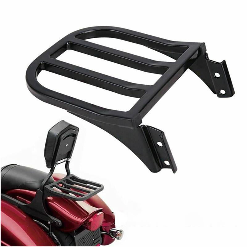 Motorrad-Hintergepäckträger Kompatibel mit Harley Sportster XL1200 883 72 Dyna Heckgepäckträger-Unterstützung Frachtträger Top-Box-Halter Stützhalterung Regalhalter Motorradzubehör(Black) von DFFMQSJ