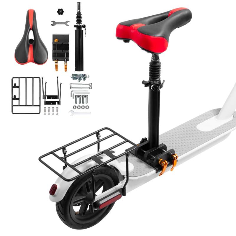 Universal Electric Scooter Sattelsitz kompatibel mit Xiaomi M365/1s/Pro/Pro2/MI3 mit E -Roller Hecklader -Rack Dicker Stahlträgerregal, einfache Installation, verbesserter Reitkomfort von DFFMQSJ