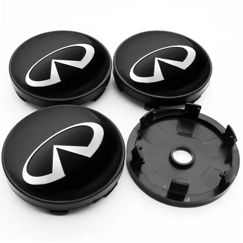 4 Stück Auto Radkappe, für Infiniti G25 G20 EX35 FX45 FX37 Q50 Q30 Q80 Q70 QX70 QX60 56mm 60mm Radkappen Radzierblenden Wasserdich Staubdicht Radabdeckungen Autozubehör,B-60mm von DFHGVFD