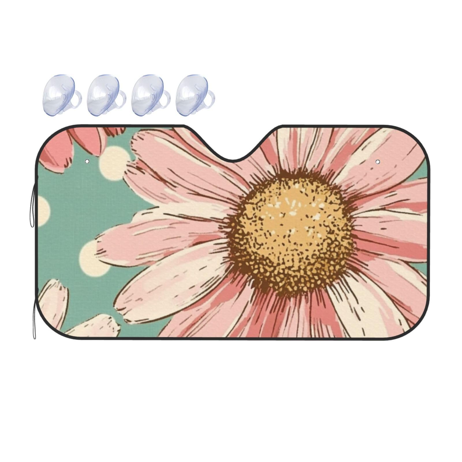 Auto-Sonnenschutz mit Gänseblümchen, Retro, Blumen, rustikales Blumenmuster, für Auto, LKW, SUV, blockiert UV-Strahlen, Sonne, S, 130 x 70 cm Auto-Sonnenschutz mit Gänseblümchen, Retro, Blumen, rustikales Blumenmuster, für Auto, LKW, SUV, blockiert UV-Strahlen, Sonne, S, 130 x 70 cm von DFJMASFKOL